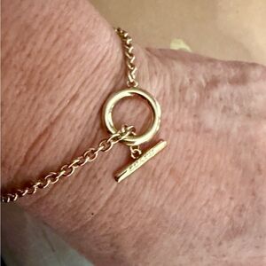 Coach Dainty Gold-tone Toggle Lock Chain Bracelet